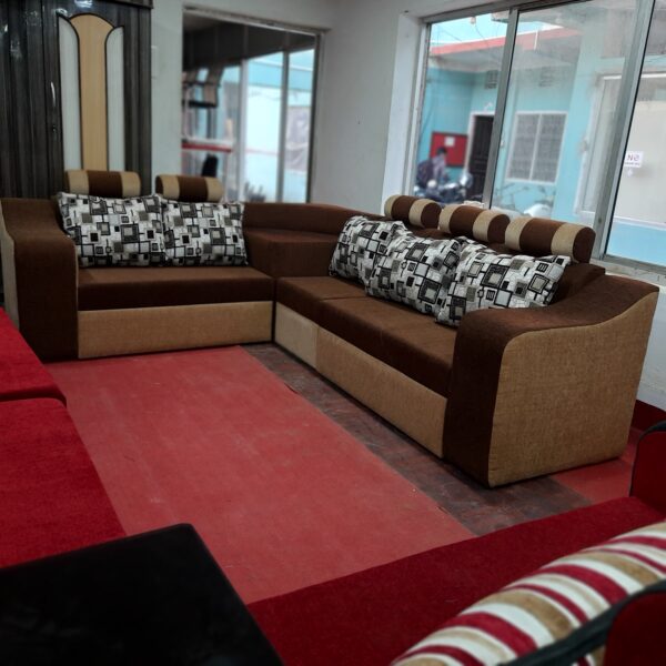 L Shaped 6 Seater Sofa With Comfy Cushions - Image 3