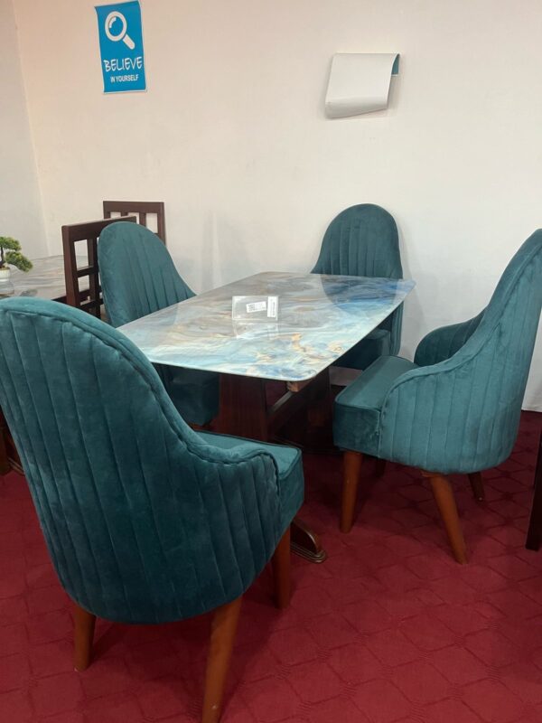 Modern Dining Set 4 Seater With Marble Top