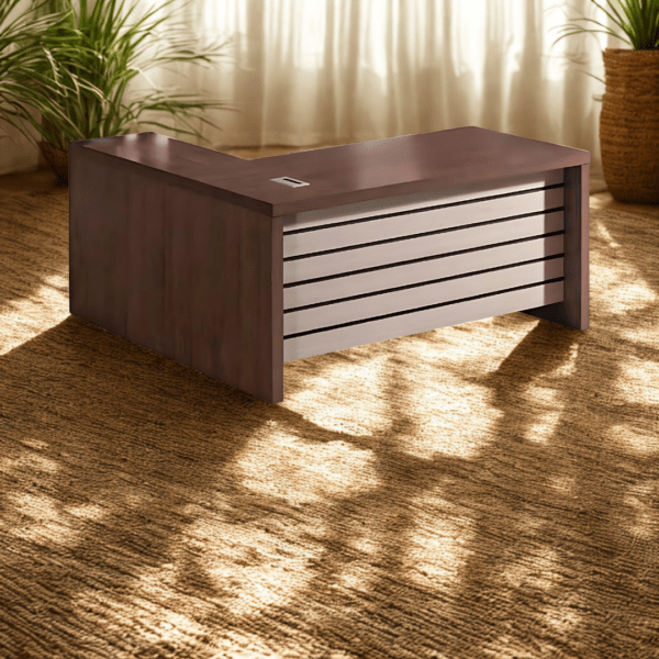 L Shaped Stripe Model Executive Table - Image 3
