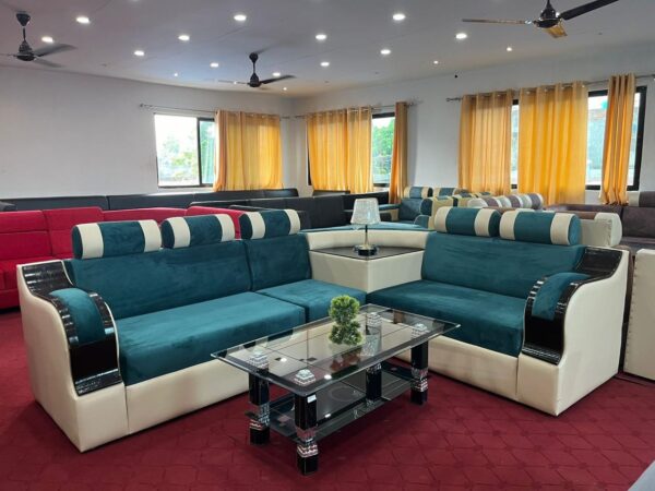Wooden Hatta L shaped Sofa