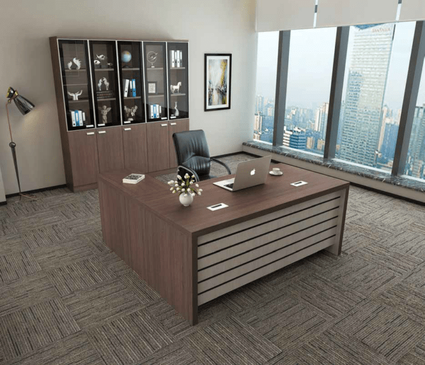 L Shaped Stripe Model Executive Table - Image 4
