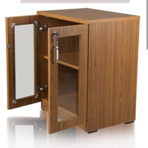 Wooden Book /File Rack With Glass Door