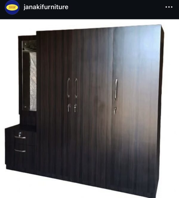 4 Piece Wooden Wardrobe With Dressing