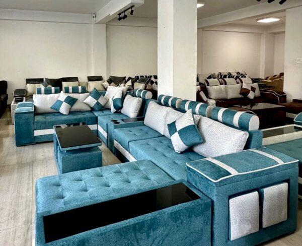 U Shaped Sofa With Cup Holder And Sleeping Couch
