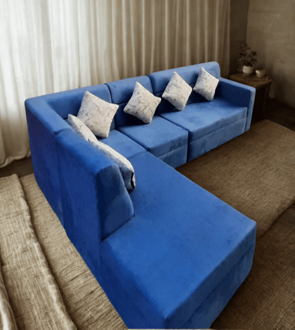 L shaped sleeping couch sofa