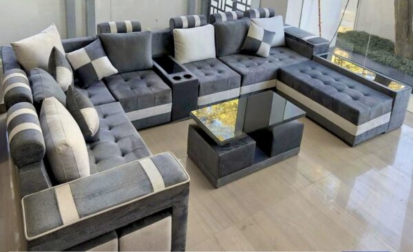 U Shaped Sofa With Designed Seats